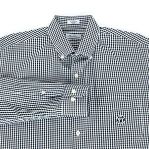 Peter Millar Jack Daniels Check Button Down Shirt Large Cotton Silk Blend Golf